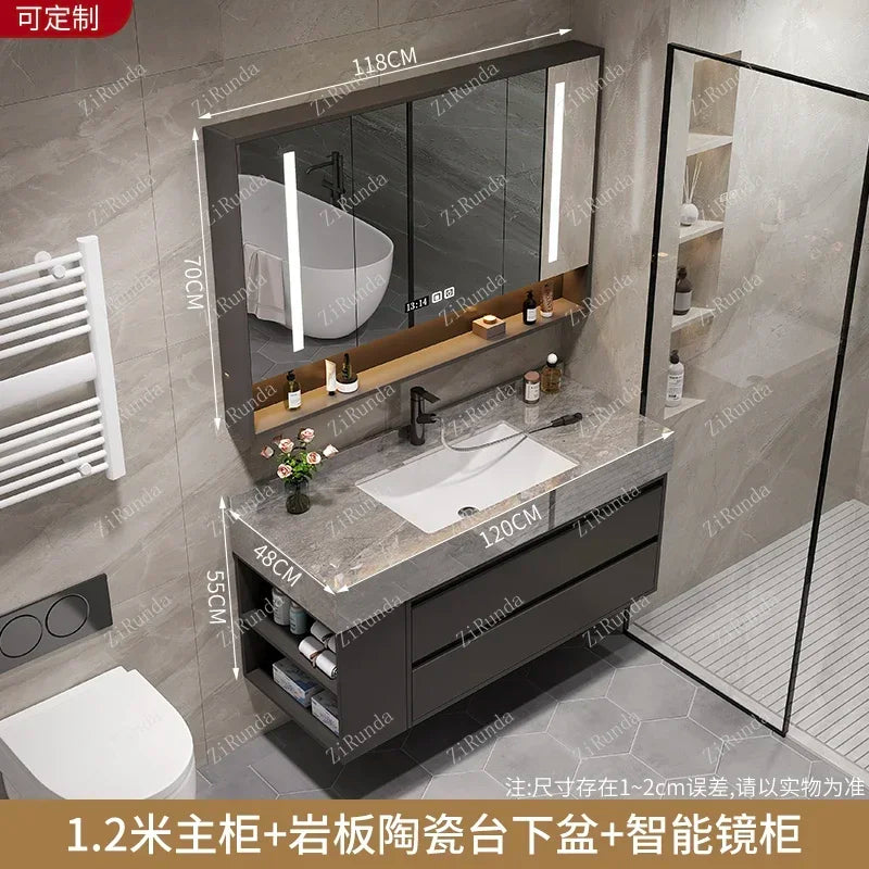 L Light Luxury Bathroom Stone Plate Integrated Bathroom