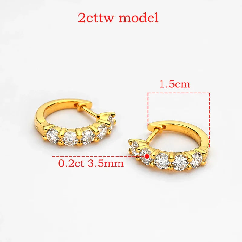 Smyoue 18k 3cttw Moissanite Hoop Earring for Women