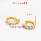 Smyoue 18k 3cttw Moissanite Hoop Earring for Women