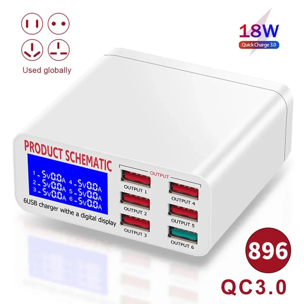 8A QC3.0 USB Charger with LCD Display 6