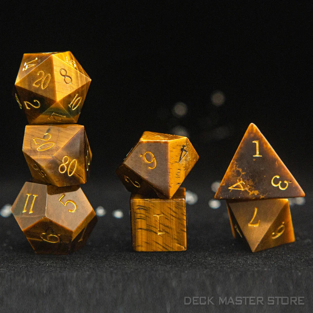 7pcsset Polyhedral Gemstone DnD Dice Set for Tabletop