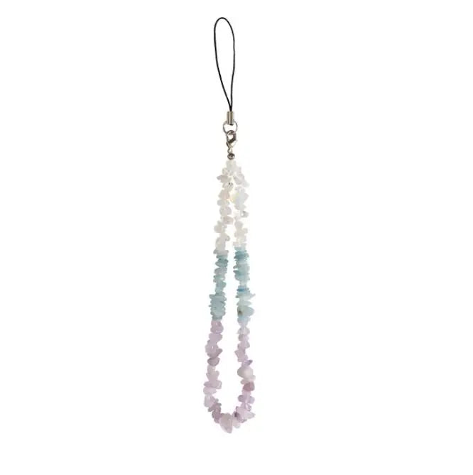 Natural Stone Mobile Phone Lanyard Handwoven Beads Mobile