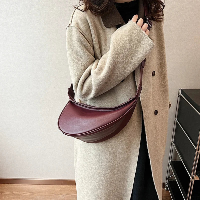 Sewing Thread Shoulder Bags Zipper Women's Bags 2024