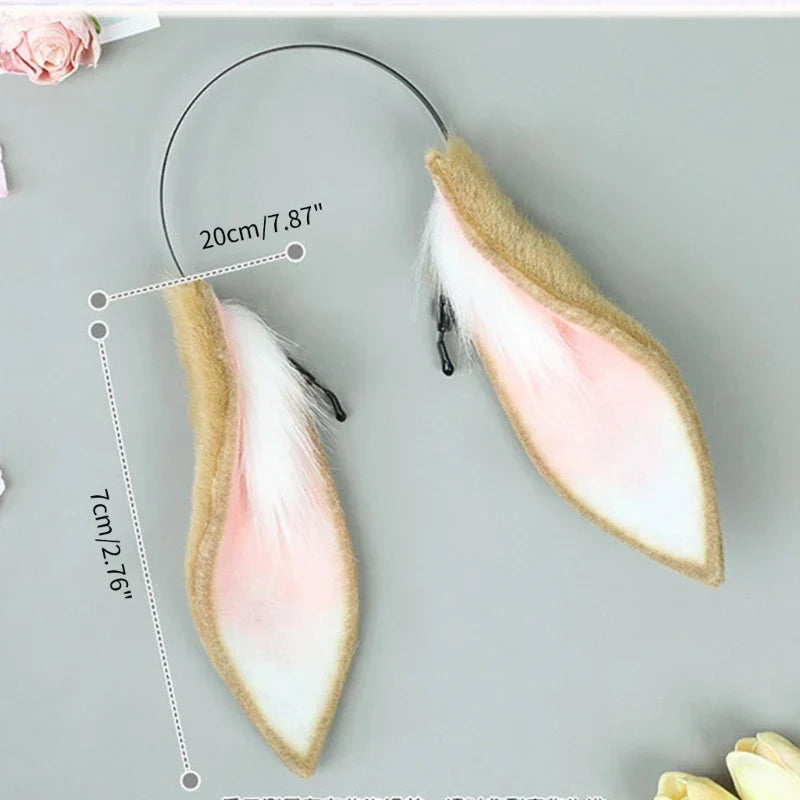 L93F Rabbit-Ears Headband Sweet Girls Halloween Cosplay Prop