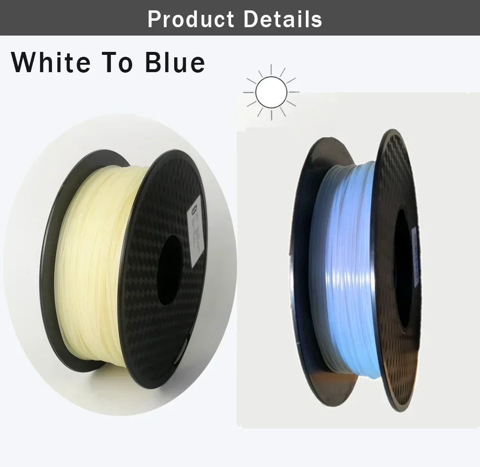 1.75mm Filament 1kg/500g/250g PLA Color Change With Sunlight