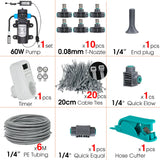 60W Self-Priming Pressurize Pump Mist Nozzle Watering System