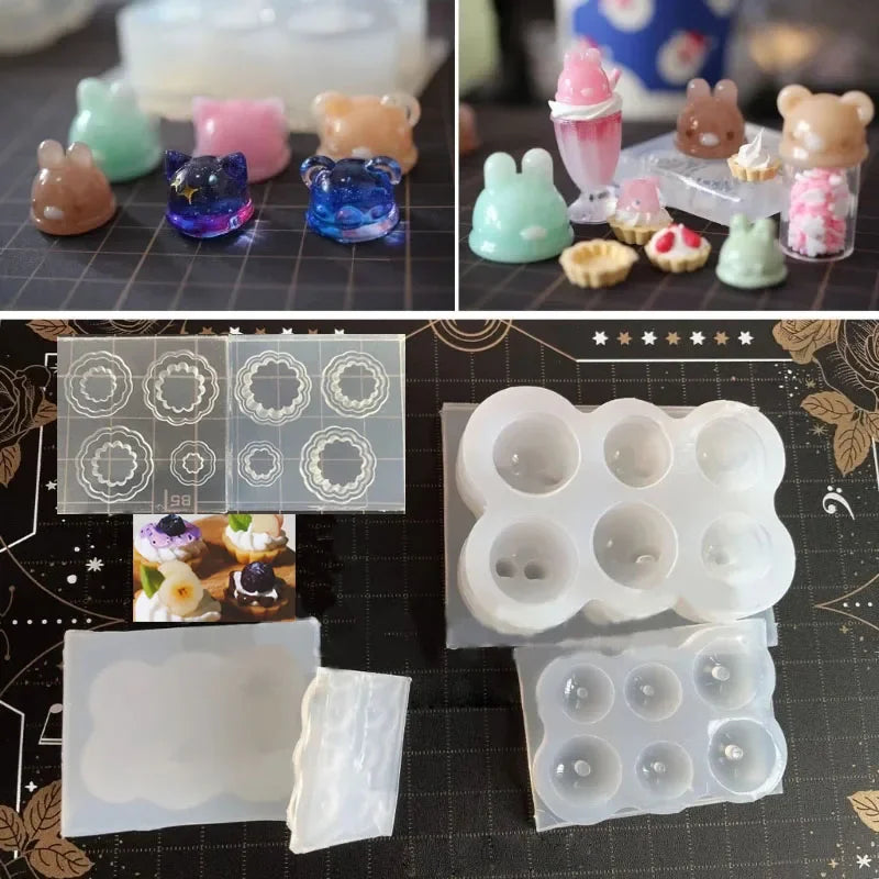 DIY Handcraft Egg Tart Lollipop Shaped Silicone Epoxy