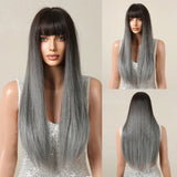 ALAN EATON Chestnut Brown Wavy Synthetic Wigs with