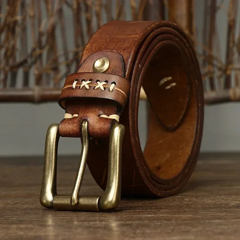 3.8CM Men High Quality Genuine Leather Belt Luxury