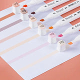 Bview Art 6/12Pcs Double-headed Color Oil Marker Pens