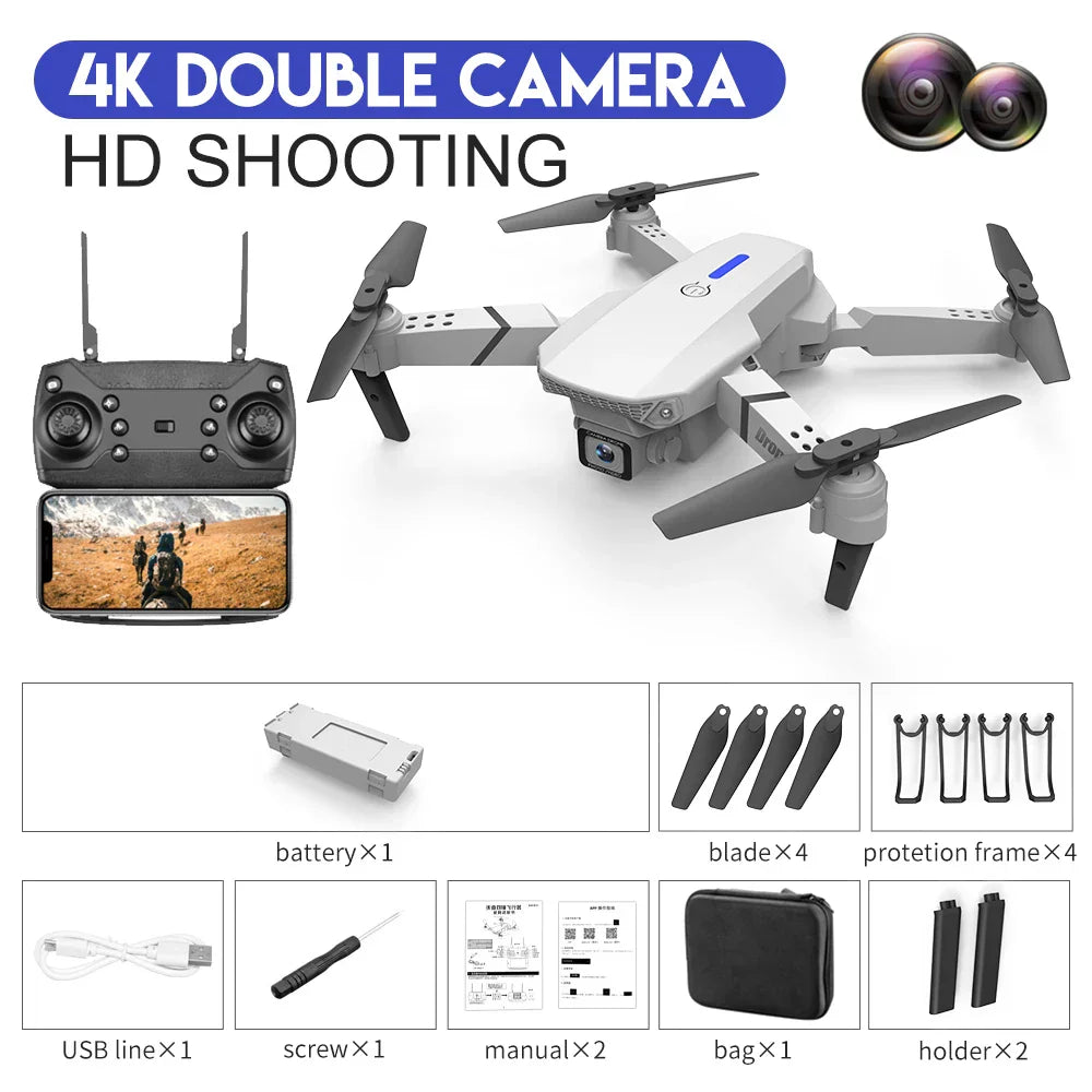 New Orange E525 E88 Pro Mini Drone 4K