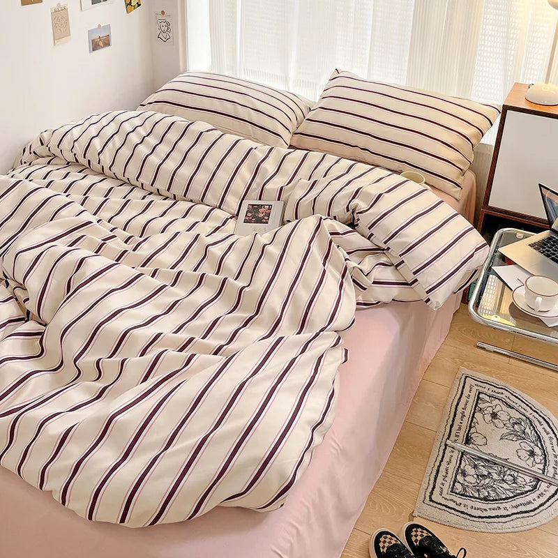 Nordic Sling Bed 150 Bedding Sets Stripes Duvet