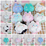 Squeak Long Tailed Cat Plush Keychain Cartoon Cute
