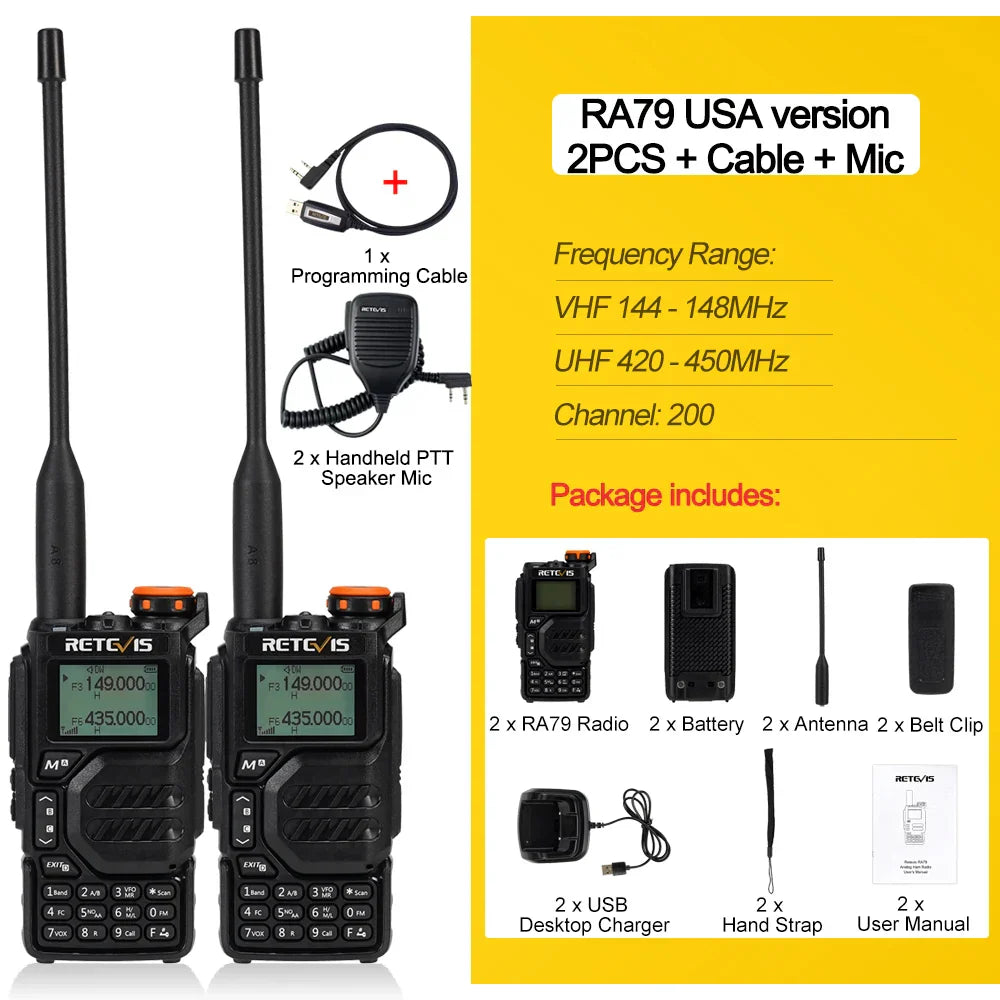 Retevis RA79 Aviation Band Walkie Talkie AM FM
