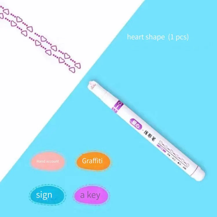 1/6Pcs/set Kawaii Flowers Line Shaped Highlighter Pens Roller