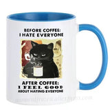 Funny Cat Mugs Coworker Gifts Coffee Spelled Backwards