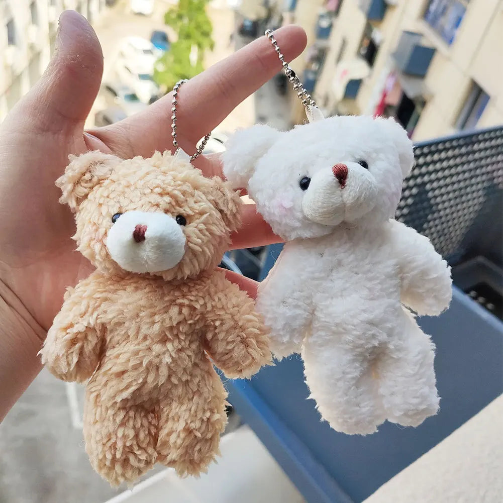 12cm Cute Bear Plush Keyring Pendant Soft Stuffed