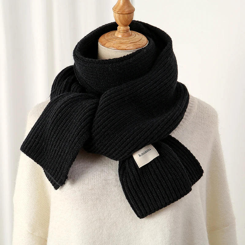 Warm Knitted Wool Soft Scarf Women Solid Korean