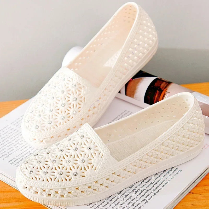 Hollow Out Flats Women Shoes Slip on Casual