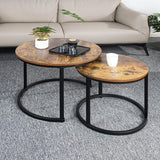 Miereirl Round Nesting Coffee Table Circle Accent Tables