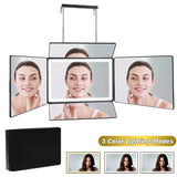 3-Way Trifold Hair Cutting Mirror with LED Lights