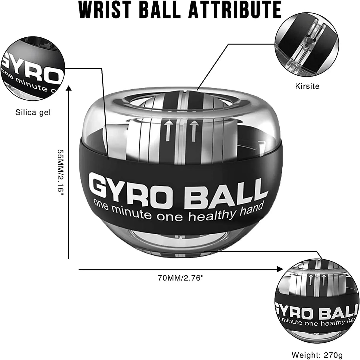 LED Automatic Light-emitting Gyro Wrist Force Handball Automatic