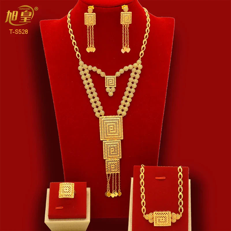 XUHUANG African Big Luxury 4PCS Dubai Gold Color