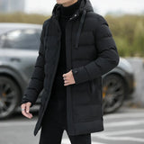 Winter Mens Jackets Men Hooded Casual Long Down
