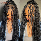 32" Full Lace Front Boho Box Braided Wigs