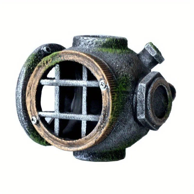 1pc Resin Diving Helmet Wreck Aquarium Fish Tank