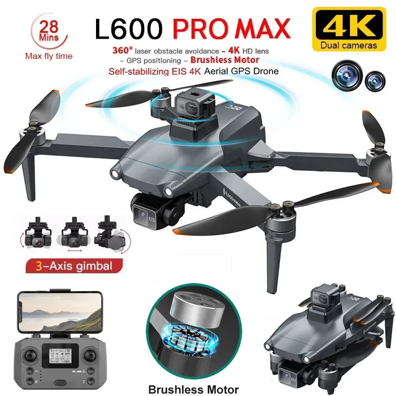 L600 PRO MAX Drone 4K Three-Axis PTZ HD