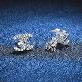 JECIRCON 925 Sterling Silver Moissanite Stud Earrings Small
