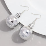 FishSheep Christmas Acrylic Mirror Disco Ball Drop Earring