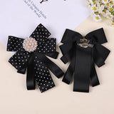 Korean Bow Tie Brooch Women's College Style Bank