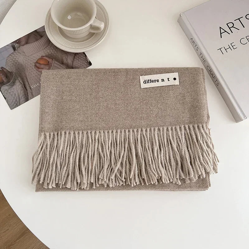 Luxury Brand Wool Scarf For Women Men Solid