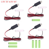 LR6 AA Battery USB Power Supply Cable for