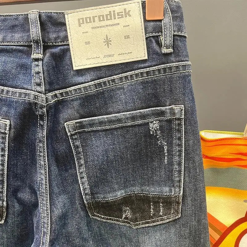 Trousers with Holes Men's Jeans Ripped Torn Man