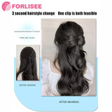 FORLISEE Bowknot Halftie High Ponytail Wig Clip Hair