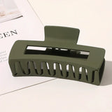 Simple Square Geometric Frosted Hair Claws Clamps Acetate