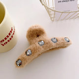 Autumn Winter Retro Oversized Geometric Plush Hair Clip
