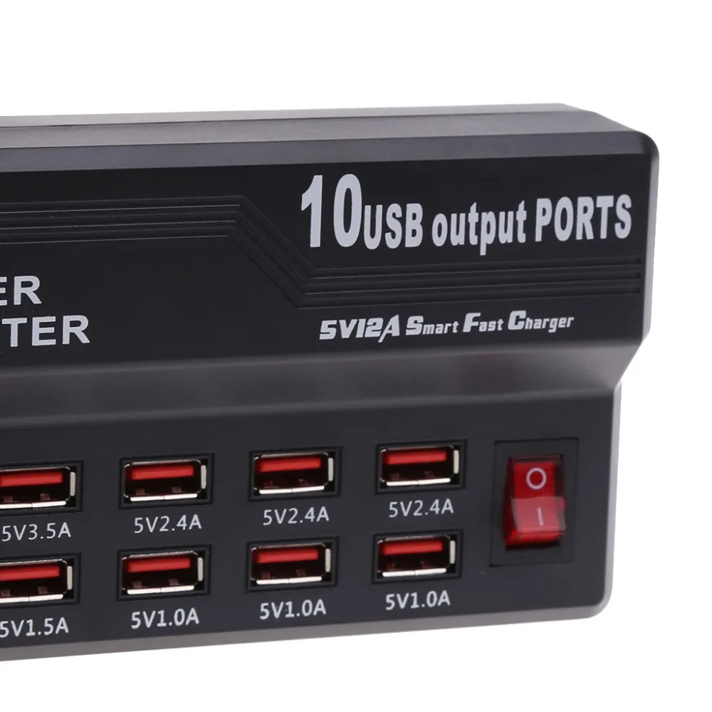 HUB 10 USB multi-port charger Fast charging for