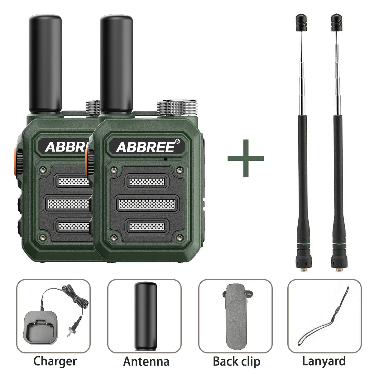 2PCS ABBREE AR-63 Mini Walkie talkie Wireless Copy