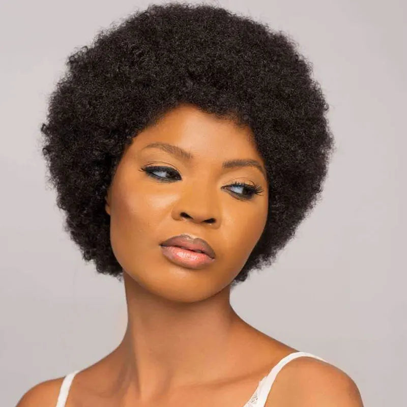 DreamDiana Short African curly Pixie Cut Wig Natural