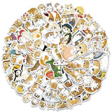 103064PCS Kawaii Winter Yellow Cat Sticky Graffiti Sticker