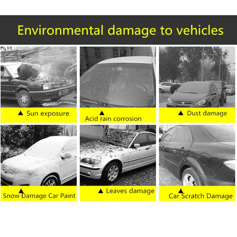 Car Exterior Double Color Cover Sunshade Dustproof Protection with Reflective Strips Universal for Hatchback Sedan SUV