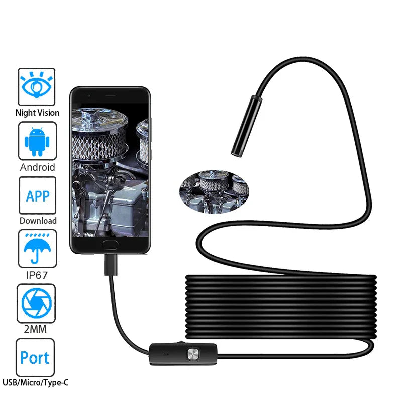 HD Mini Android Endoscope Camera 1M 2M MicroUSB/USB/TYPE