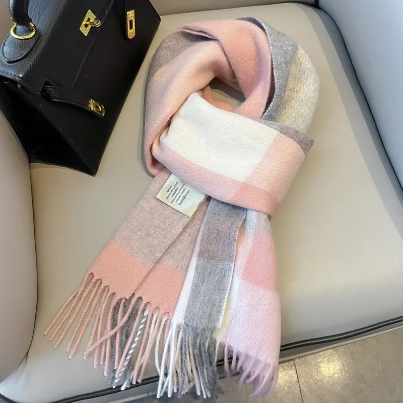 High Quality 100 Wool Scarf Female Fashion Classic