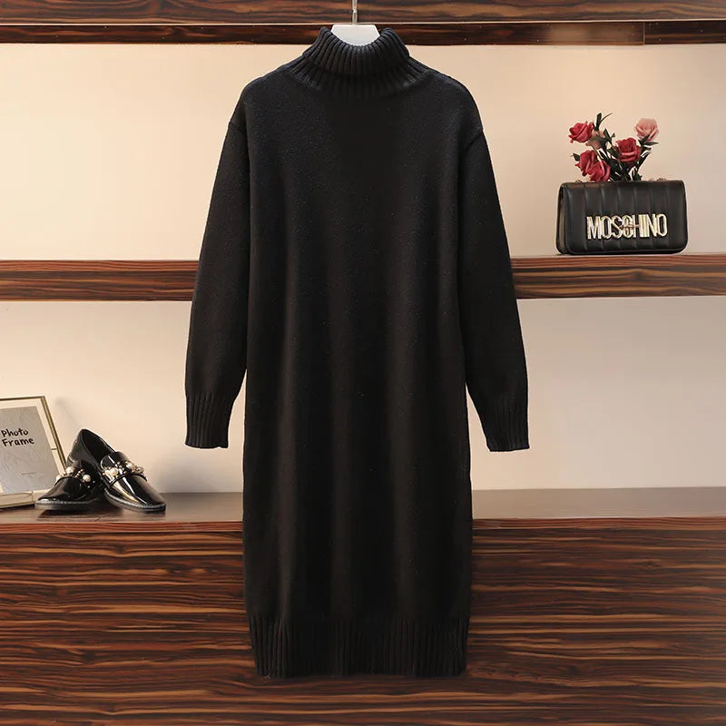 Knitted dress autumn and winter women's loose long