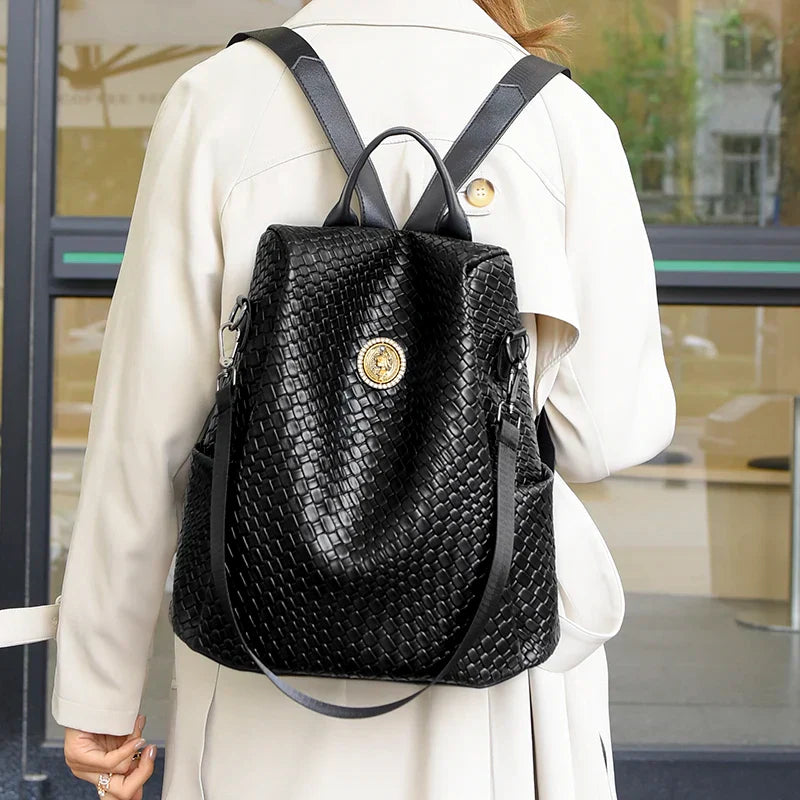 Fashion Rivet Decoration Backpack Women Small Square Plaid