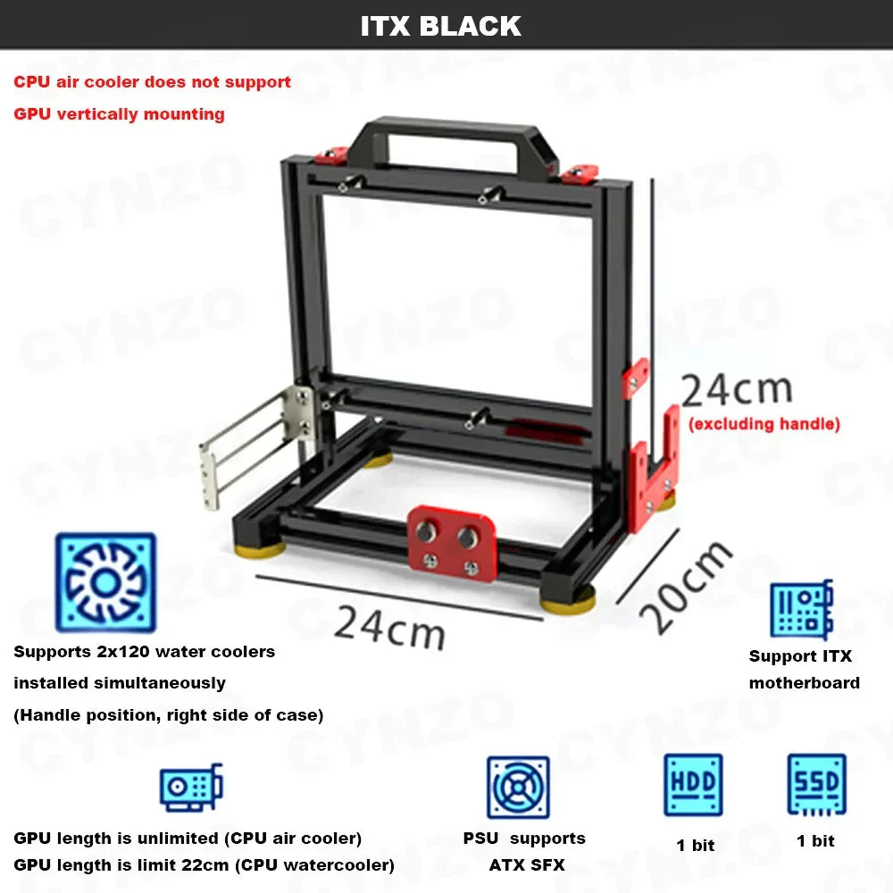 ITX MATX ATX Gamer Cabinet,MOD Desktop PC Case